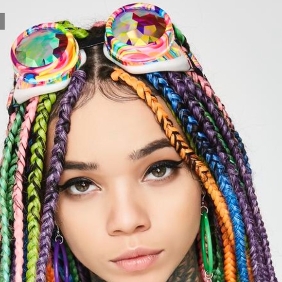 KANDI SWIRL KALEIDOSCOPE GOGGLES (NEW) - Picture 5 of 6